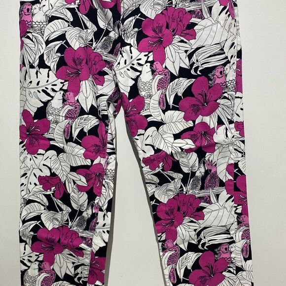 Tori Richard Women's Multicolor Floral Tropical Skinny Casual Pants Size 14 - Picture 3 of 7
